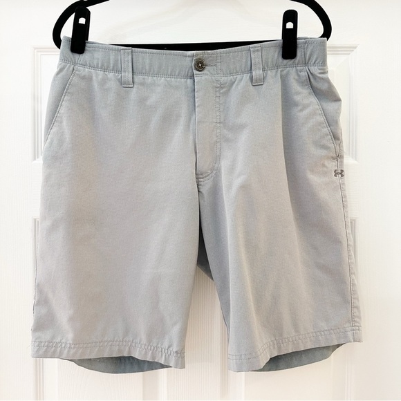 Under Armour Flat front Golf Shorts Quick Dri Elastic Waistband Gray sz 34 - Picture 1 of 4